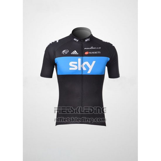 2012 Fietskleding Sky Zwart en Azuur Korte Mouwen en Koersbroek